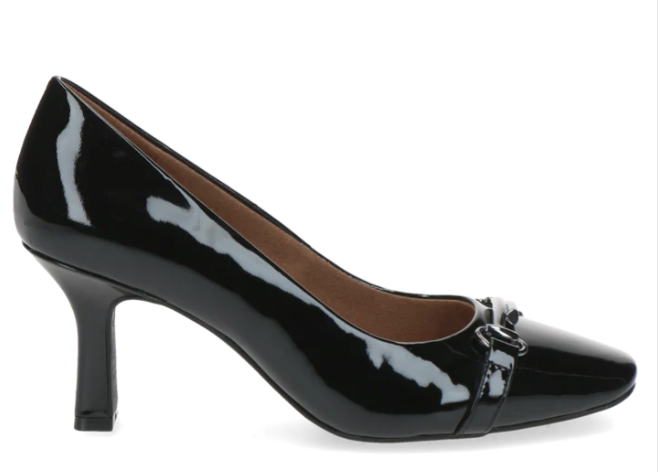 Caprice Ladies Court Shoe 22405-41 in Black Patent