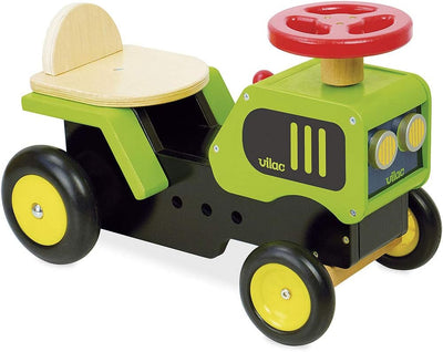Vilac Wooden Ride on Tractor With Sound Effects, Develops Balance, Motor Skills, Dexterity, Imaginative Play, 18 Months+