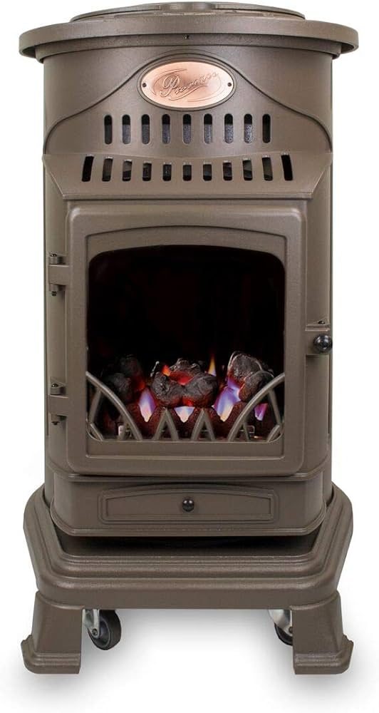 Provence Portable Gas Heater Brown Real Flame Effect Calor Gas