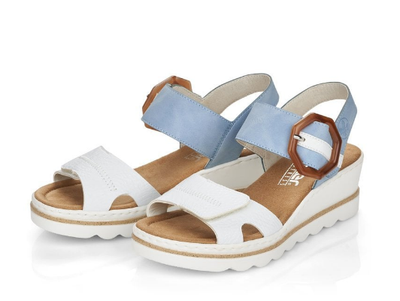 Rieker Ladies Sandals 67476-10 blue combination