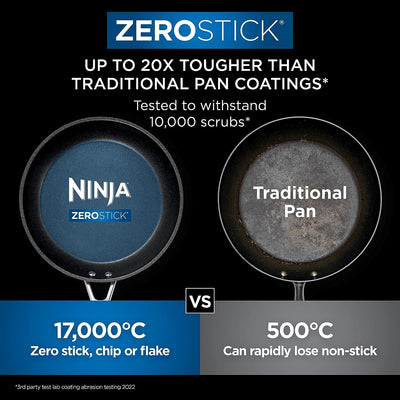 Ninja Foodi ZEROSTICK Stainless Steel 3-Piece Pan Set C63000UK Saucepan Set