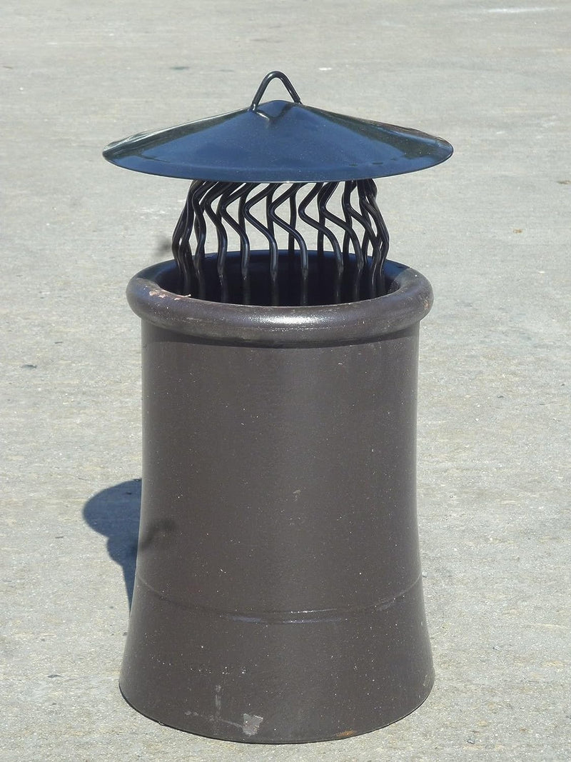 Chimney Bird Cage Guard Rain Cap Anti-Down Draught Fire Roof Cowl 3in1 Hood