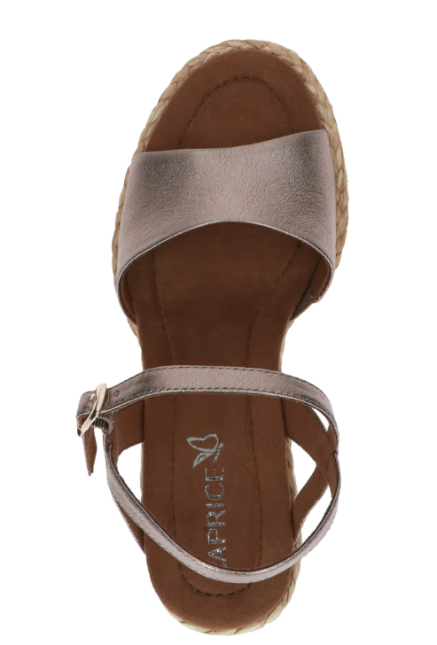 Caprice Ladies Wedge Sandal 28307-42 Taupe Metallic