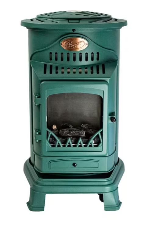 Provence Portable Gas Heater Autumn Green Real Flame Effect Calor