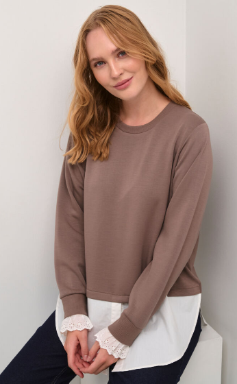 Culture Womens CUchabrina LS Sweatshirt in Falcon Chabrina