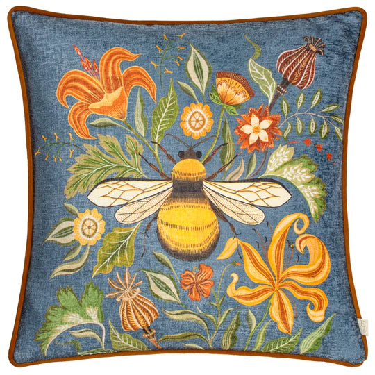 Evans Lichfield Hawthorn Bee Cushion Petrol