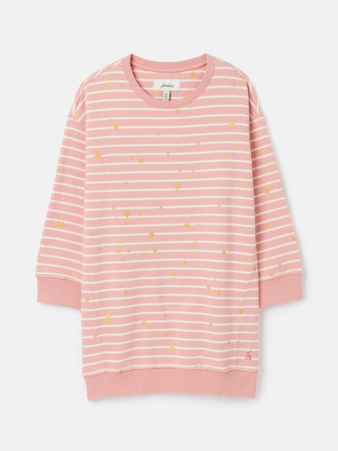 Joules Girls Poppy Pink Printed Sweater Dress Jacksons of Saintfield