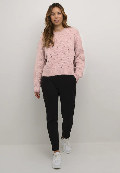 Culture Ladies CUkimmy Knit Pullover in Pale Mauve Melange