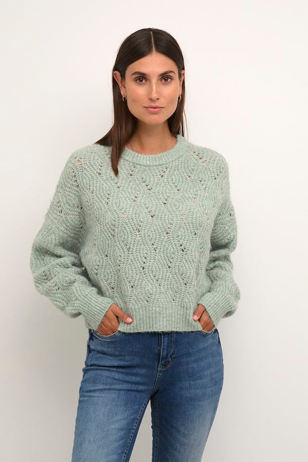 Culture Ladies CUKimmy Knit Pullover in Green Milieu Melange, Kimmy