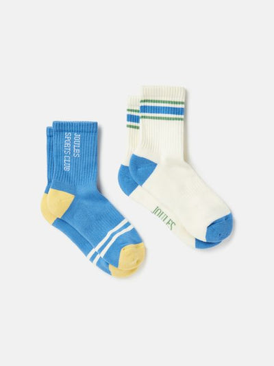 Joules Boys' Volley Blue Pack of Two Tennis Socks (JNR)
