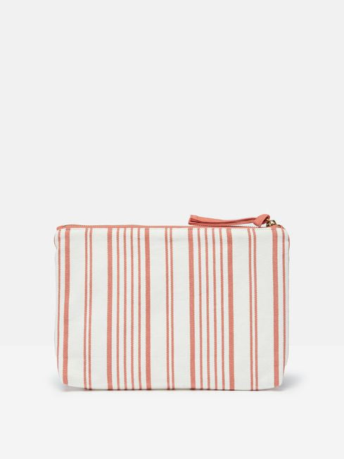 Joules Carry Well Red and Cream Zip Pouch