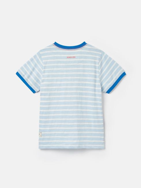 Joules Boys Archie Blue Blue Short Sleeve Artwork T-Shirt