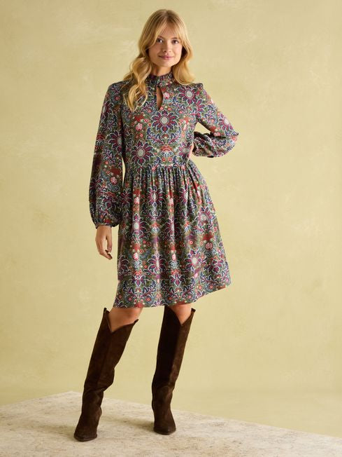 Joules Women's Petunia Khaki Green Frill Neck Dress – Jacksons of Saintfield