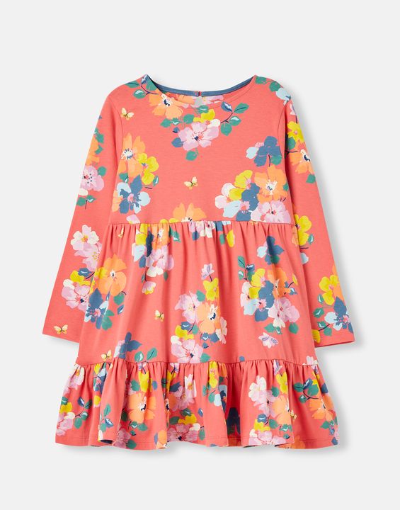 joules red floral dress Billie Red Cotton Midi Dress