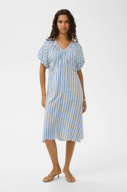 Soaked In Luxury Ladies SLArjana Ballon Dress In Regatta Stripe  Jacksons  of Saintfield