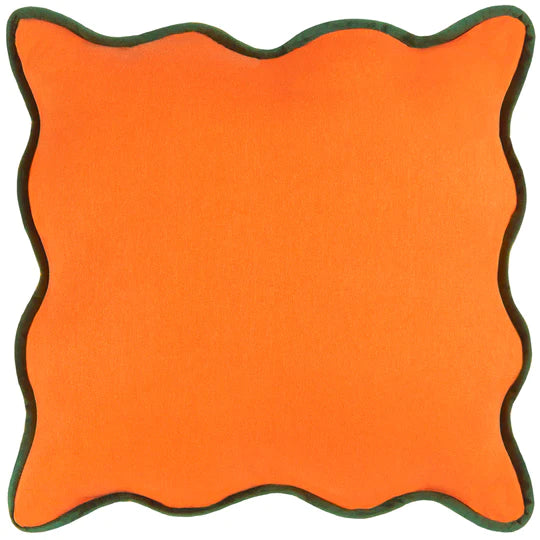heya home Wiggle Velvet Reversible Cushion Orange/Green