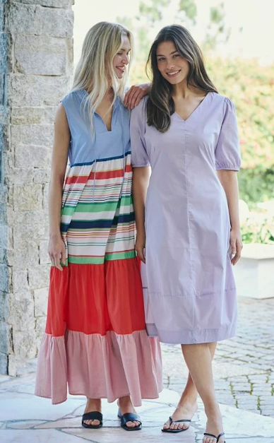 Culture Ladies CUAlvilde Multi Dress in Della Robbia Blue, Alvilde Sleeveless