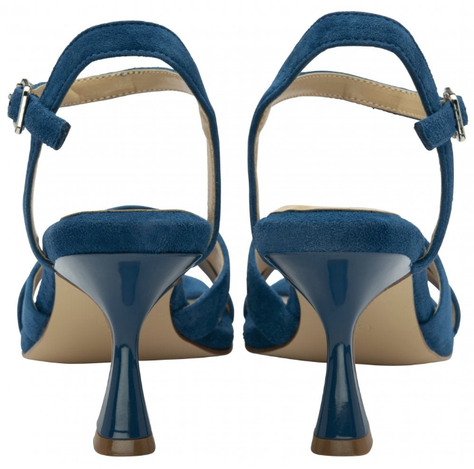 Lotus Ladies Kitten Heel Sandal Fiorella ULS460 in Blue Suede