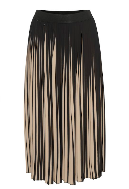 Culture Ladies Skirt CUCarly in Black, Carly pleated Striped Skirt