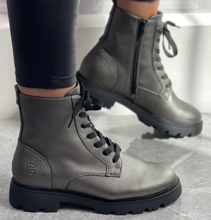 Grey lace up boots womens hotsell