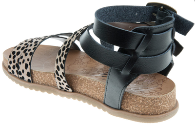 Blowfish Malibu Ladies Sandals Fandie-B Vegan in Sand Pixie Leopard Black