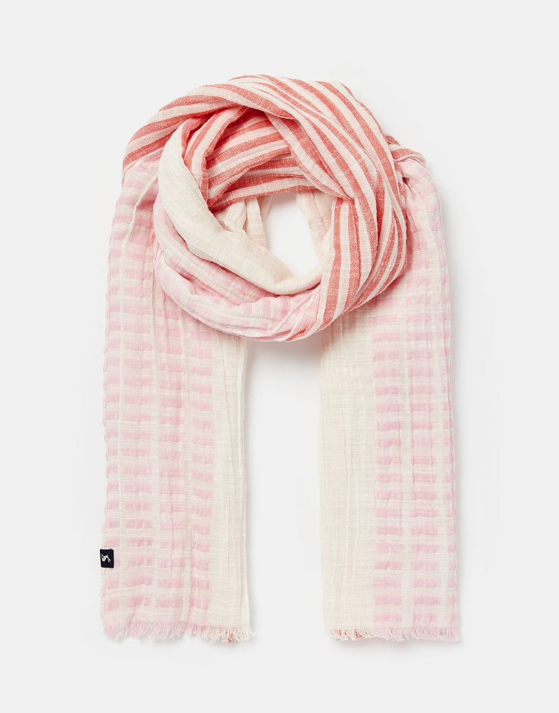 Joules Womens Orla Lightweight Texture Scarf- Multi Pink