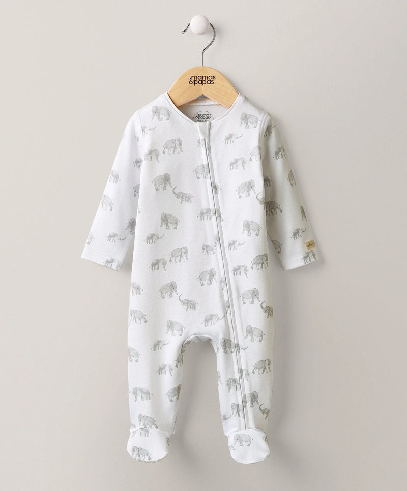 Elephant Print All-in-One with Zip- Mamas & Papas