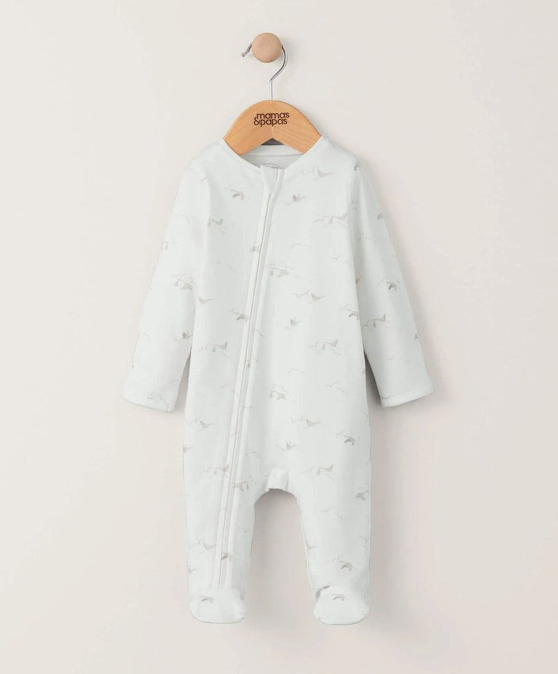 Stork All In One Sleepsuit White- Mamas & Papas