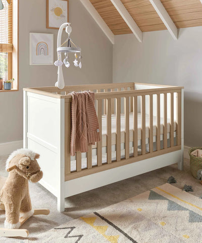 Mamas & Papas Harwell 2 Piece Furniture Set with Cot Bed & Dresser Changer - White