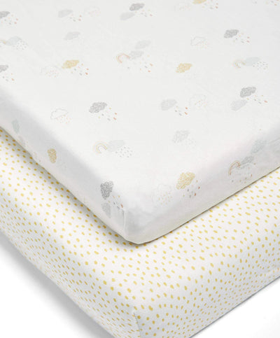 Mamas & Papas Dream Upon A Cloud 2 Pack Fitted Sheets - Cloud/Grey