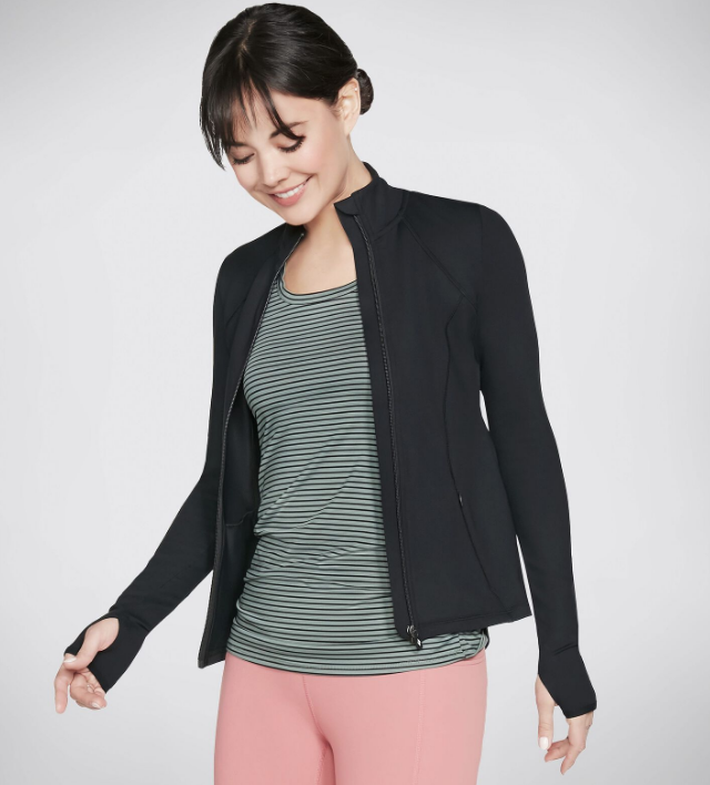 Skechers Ladies Skechers GO WALK Mesh Jacket in Black Jacksons
