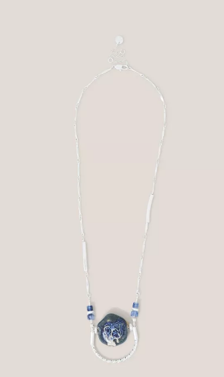 White Stuff Stone Pendant Necklace in Blue Multi