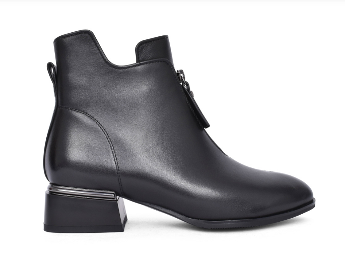 Loretta Vitale Ladies Diamante Front Ankle Boots Q068 in Black