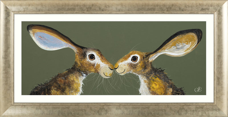 Painting Green Kissing Hare