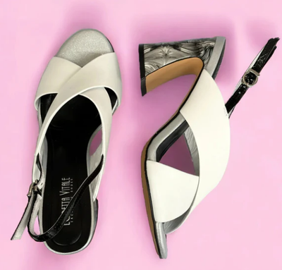 Loretta Vitale Ladies High heel Sandal D40502C in White