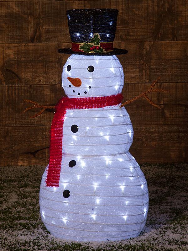 NOMA 90cm Collapsible Snowman With 80 Twinkle LEDs
