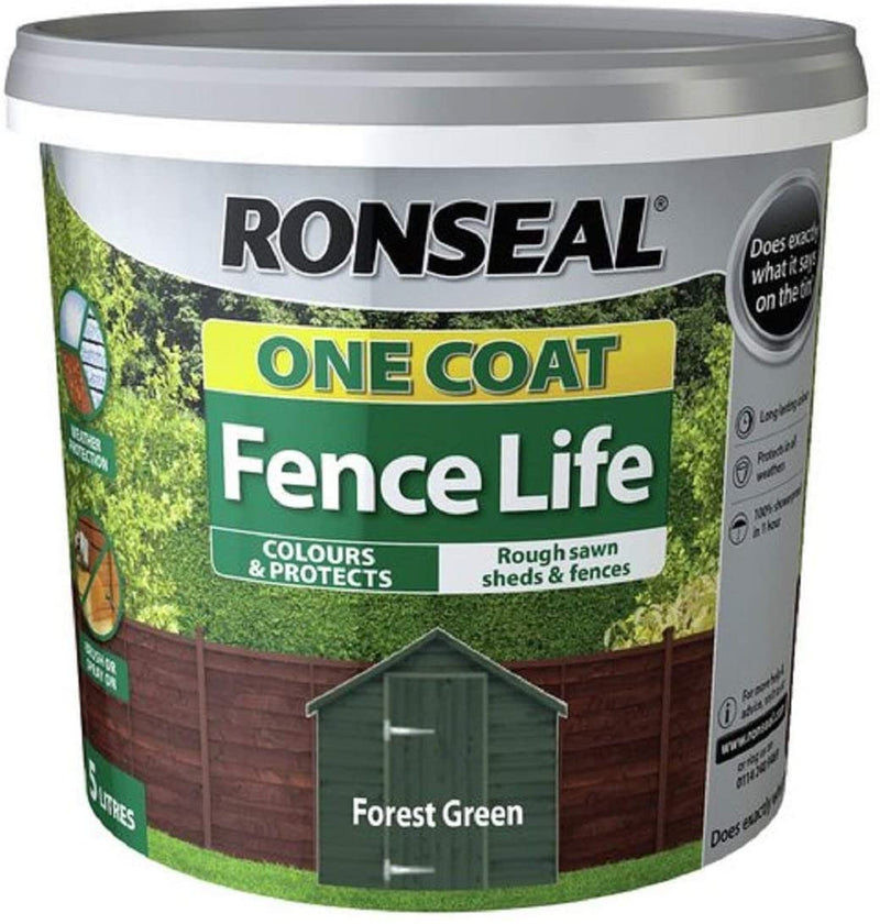 RONSEAL ONE COAT FENCELIFE FOREST GREEN 5LTR