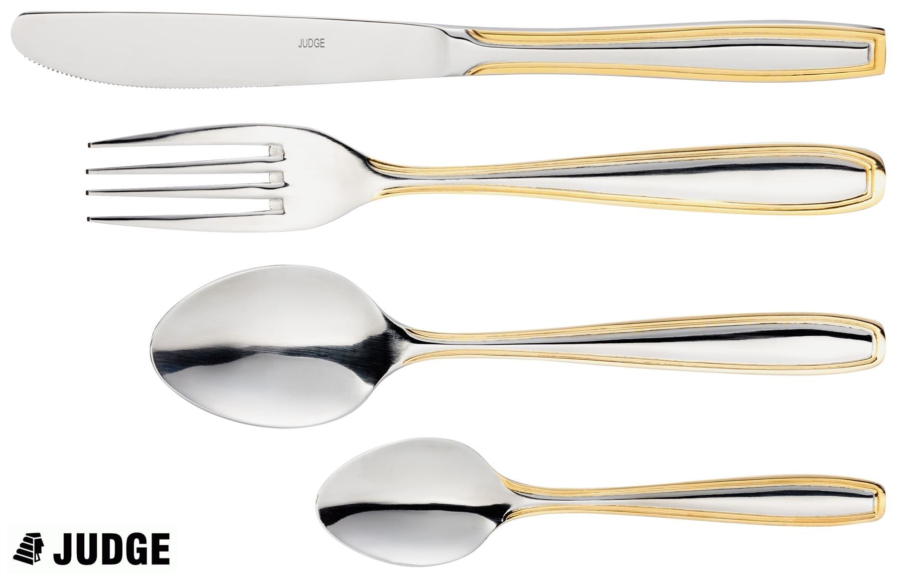Judge Balmoral 24 Piece 6 Person Cutlery Set with Gold Fluting PP461
