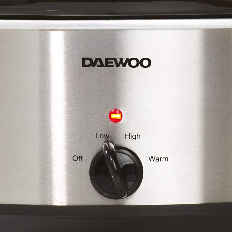 Daewoo 6.5L Slow Cooker Stainless Steel 300W 3 Heat Settings
