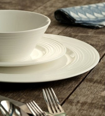 Belleek Living Ripple 12 Piece Porcelain Dinner Set