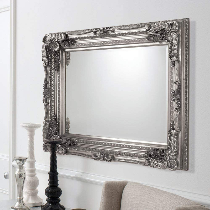 Louis Carved Silver mirror