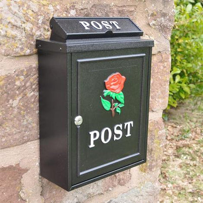 Wall Mounted Postbox (Red Rose)