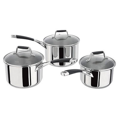 Stellar 5000 Induction 3 Piece Saucepan Set S5A1 All Hobs 18/10 Stainless Steel