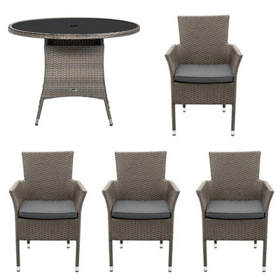 Royalcraft Malaga 4 Seater Dining Set With Stacking Carver Chairs - Collection In Store ONLY