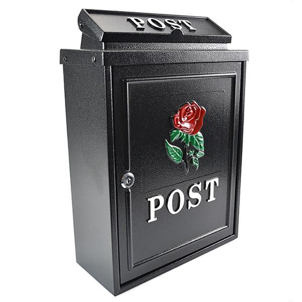 Wall Mounted Postbox (Red Rose)