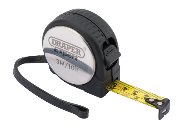 Draper measuring tape 3M/10ft with stainless steel cover