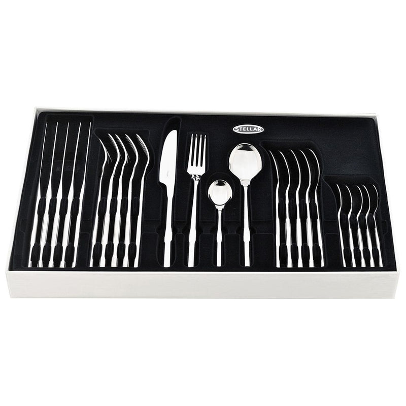 Stellar Rochester 24 Piece 18/10 Polished Cutlery Set - Gift Boxed - BL50