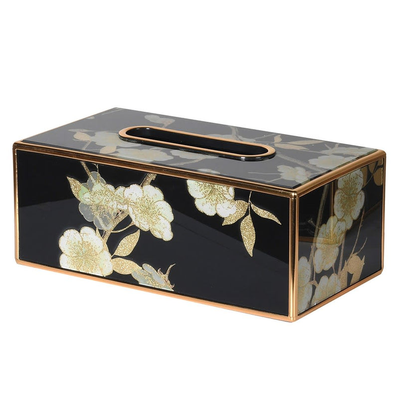 Black Blossom Tissue Box