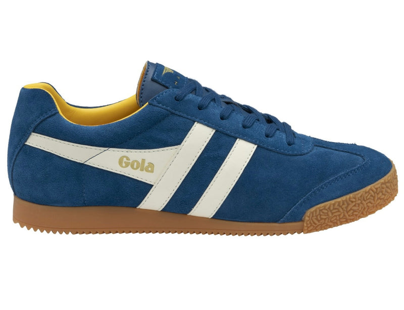 Gola Mens Harrier Suede Trainers - Marine Blue/ Off White/ Sun