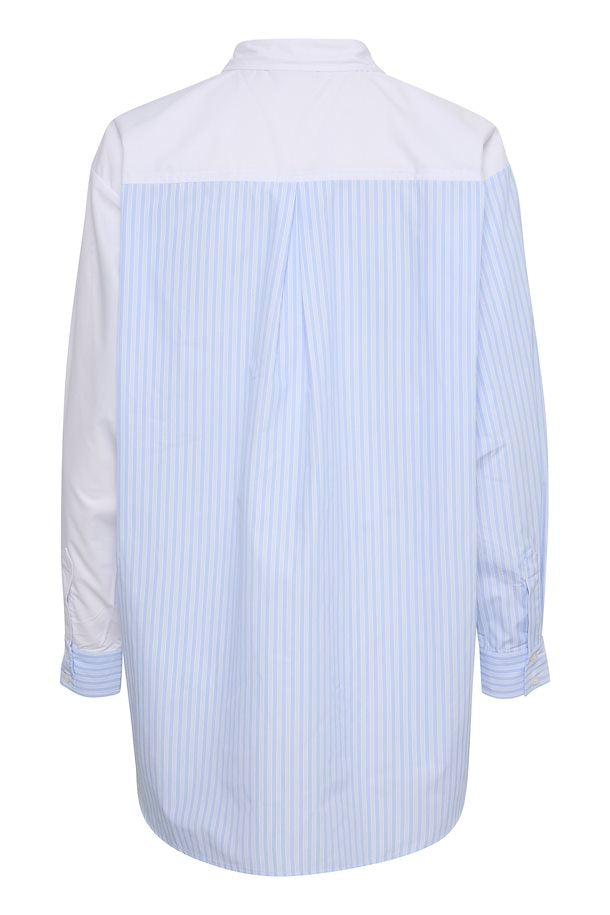 Kaffe Womens KARie Shirt - Blue/White Stripe